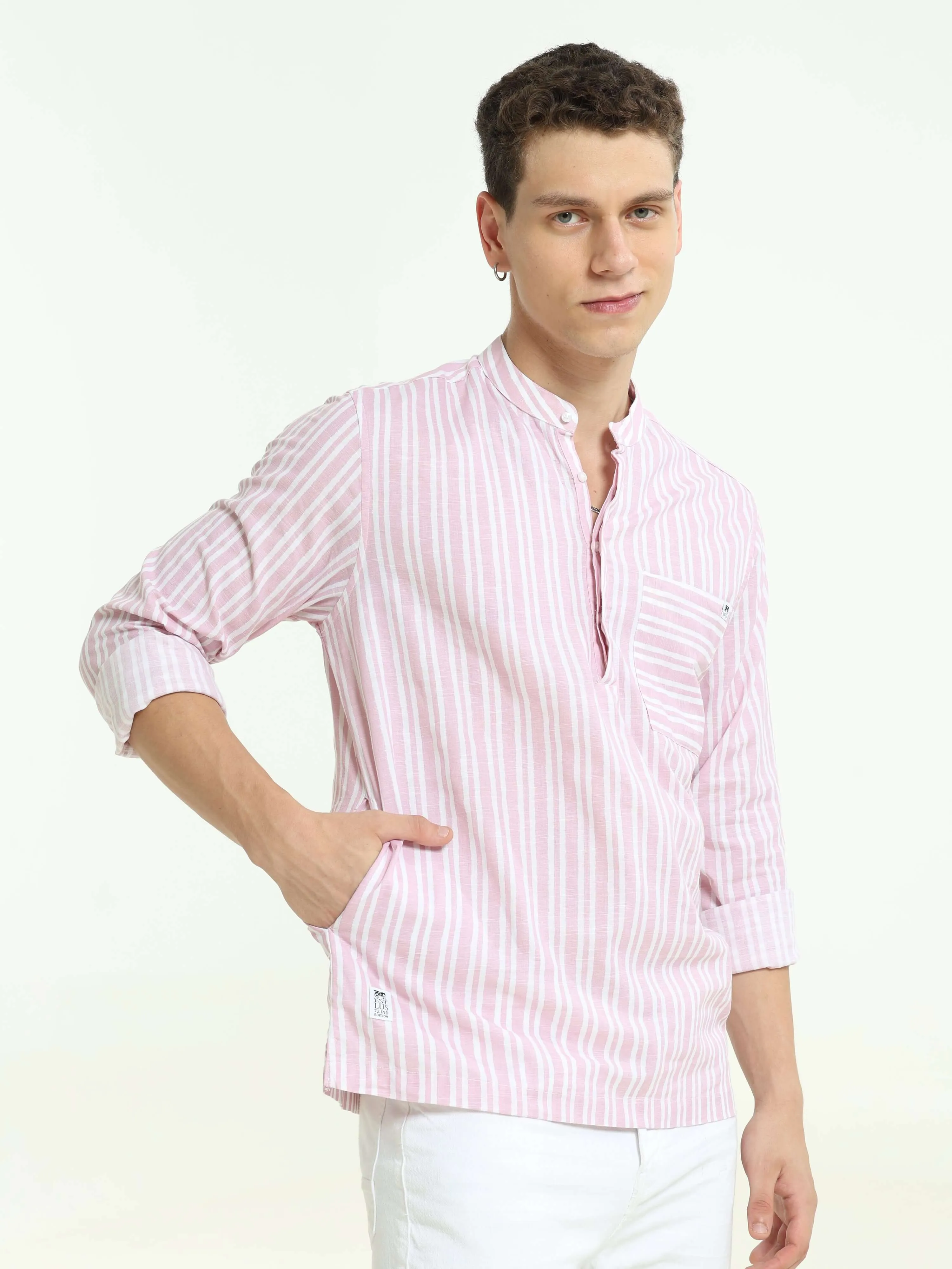 Throne pastel pink casual kurta