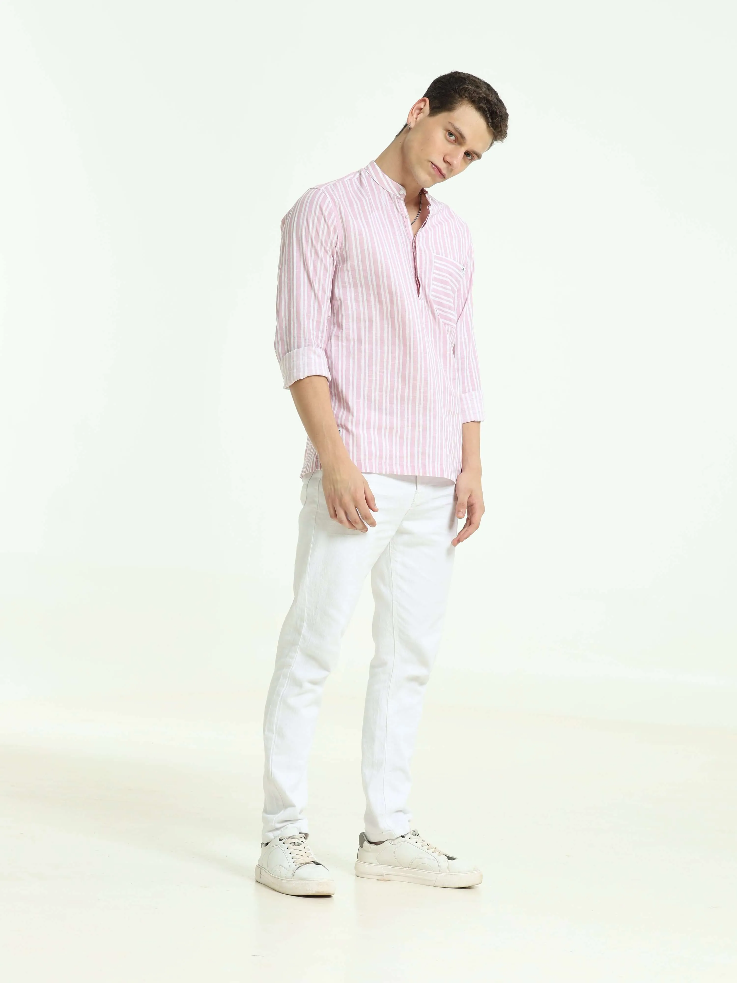 Throne pastel pink casual kurta