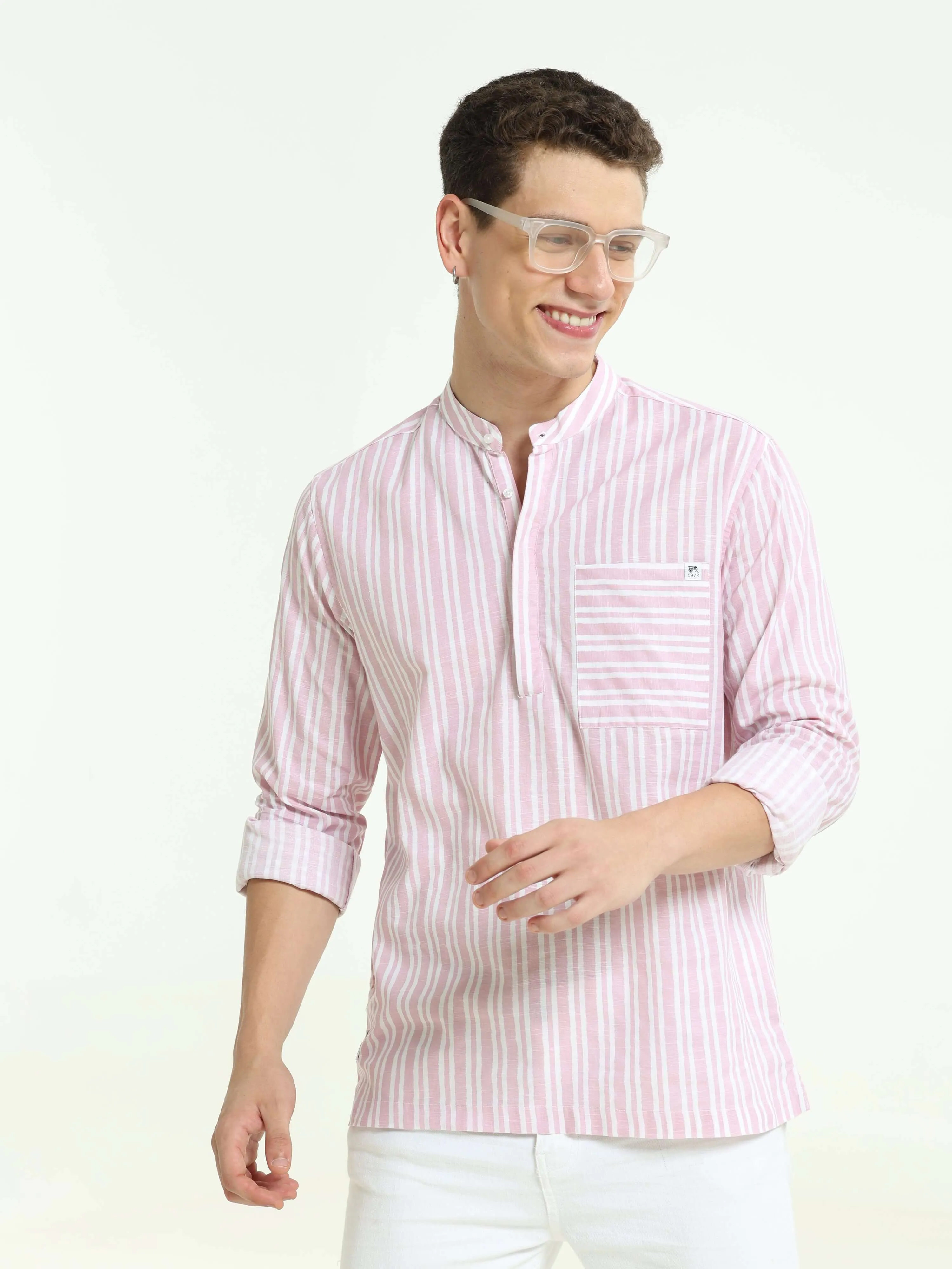 Throne pastel pink casual kurta