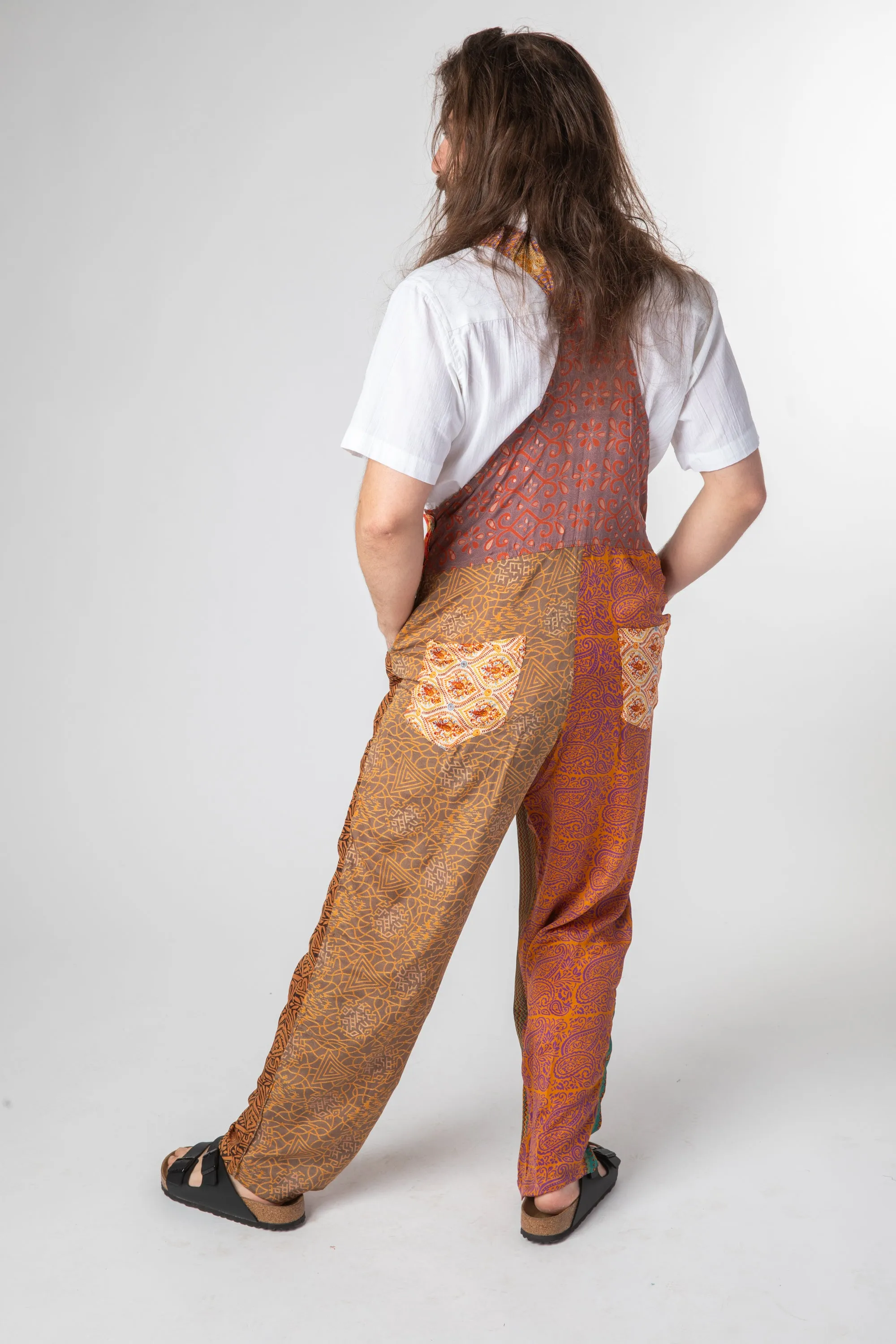 Upcycled Sari Silk Mens Overalls