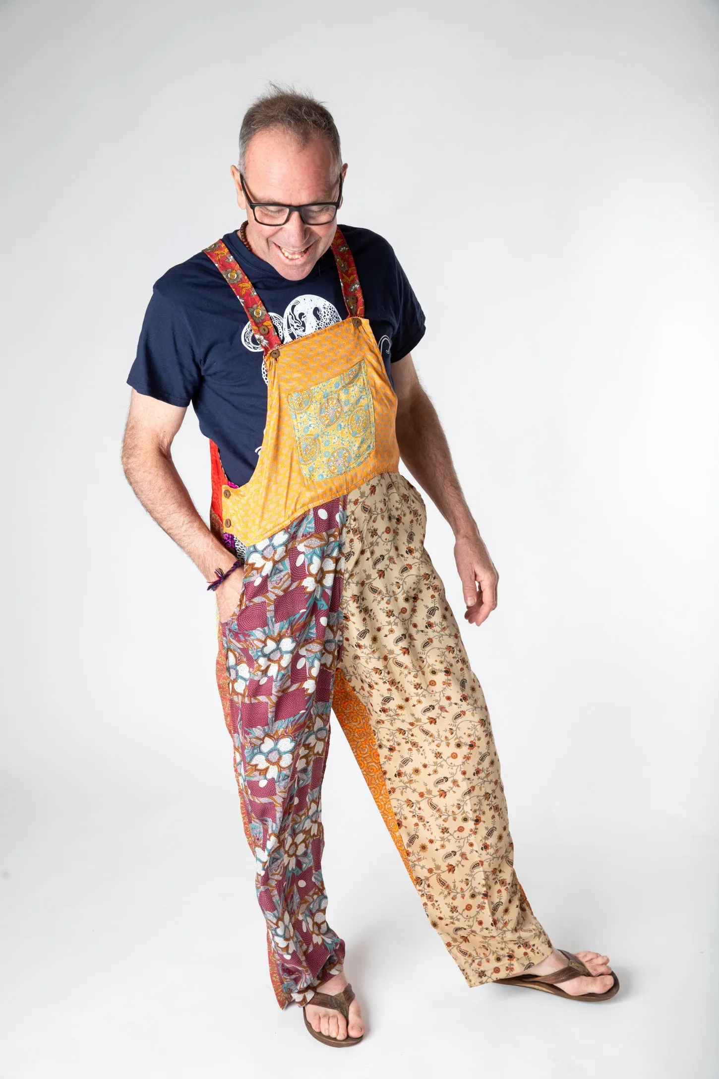 Upcycled Sari Silk Mens Overalls