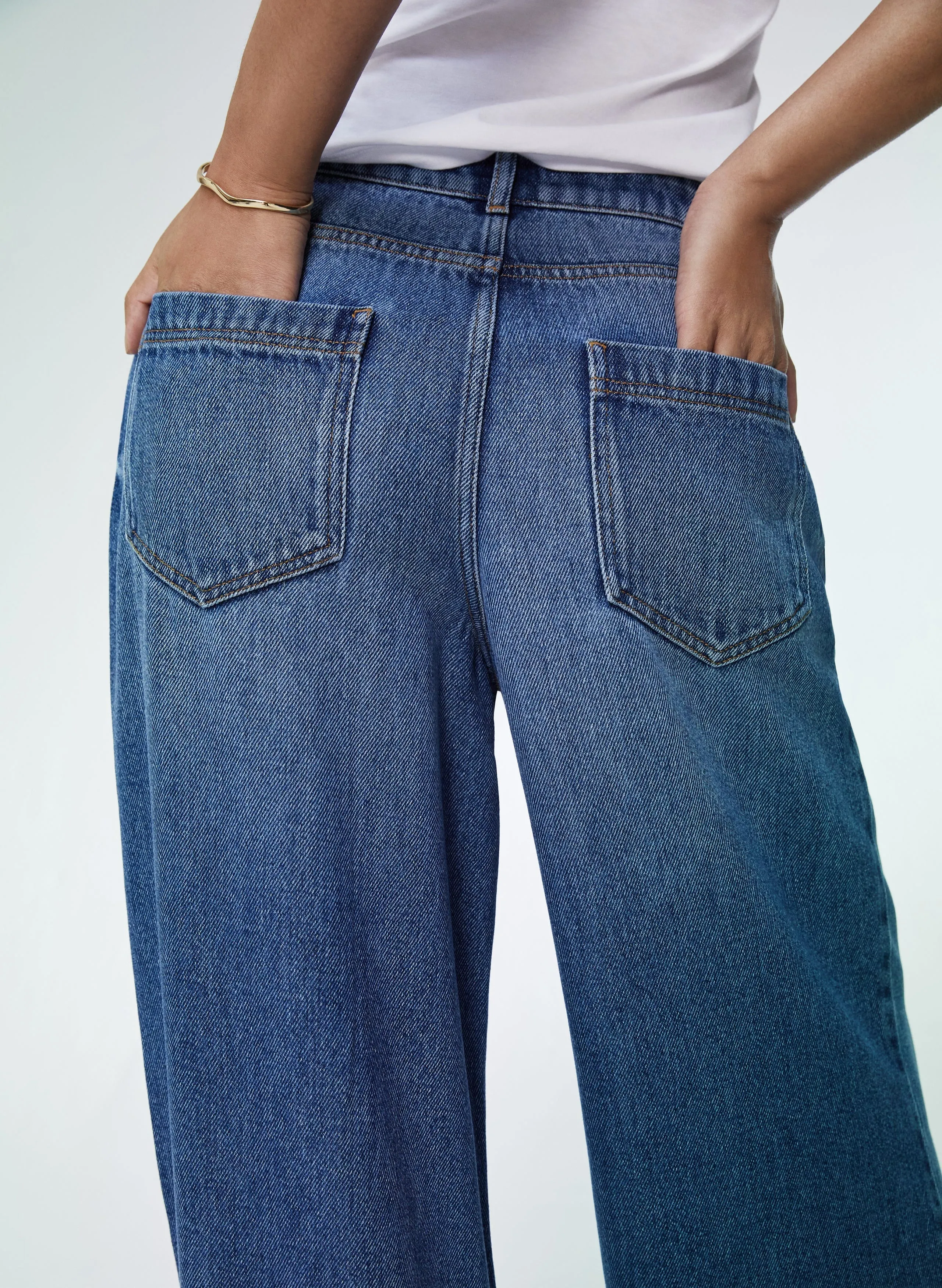 Wide Leg TENCEL Slouchy Jeans | Mid Indigo